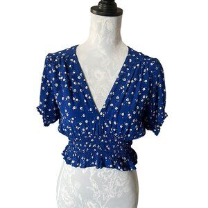 Faithfull The Brand Floral Blue Womens Top Small